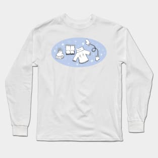 Winter weather snow lover cartoon illustration Long Sleeve T-Shirt